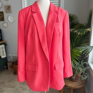 Like New Express Oversized Coral Blazer with Waist Cincher & Pockets Sz XL